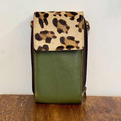 Leather Phone Bag with hide - JayKayBoutiqueOnline