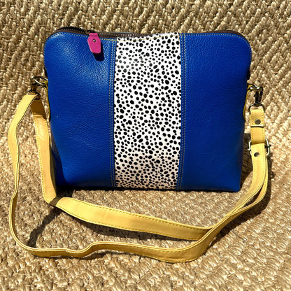 Coloured Leather Cross Body Bag with Animal Print - JayKayBoutiqueOnline