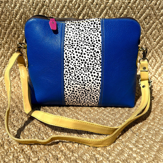 Coloured Leather Cross Body Bag with Animal Print - JayKayBoutiqueOnline