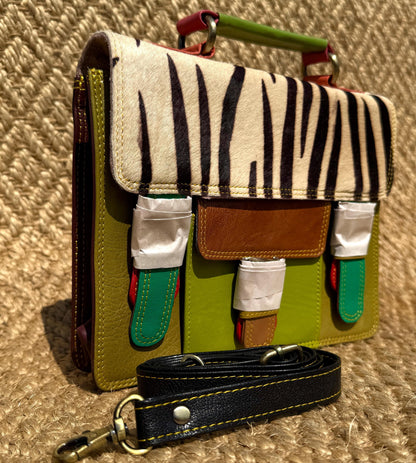 Coloured Leather Cross Body Satchel Bag - JayKayBoutiqueOnline