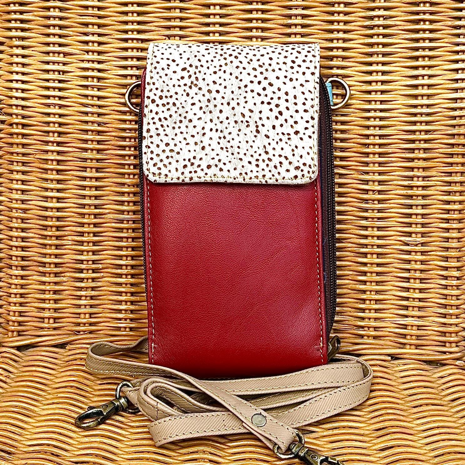Leather Phone Bag with hide - JayKayBoutiqueOnline