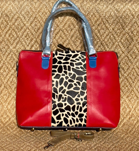 Coloured Leather Laptop Tote Bag with shoulder strap - JayKayBoutiqueOnline