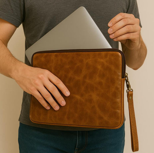Full Grain Leather Laptop Sleeve 14inch - JayKayBoutiqueOnline