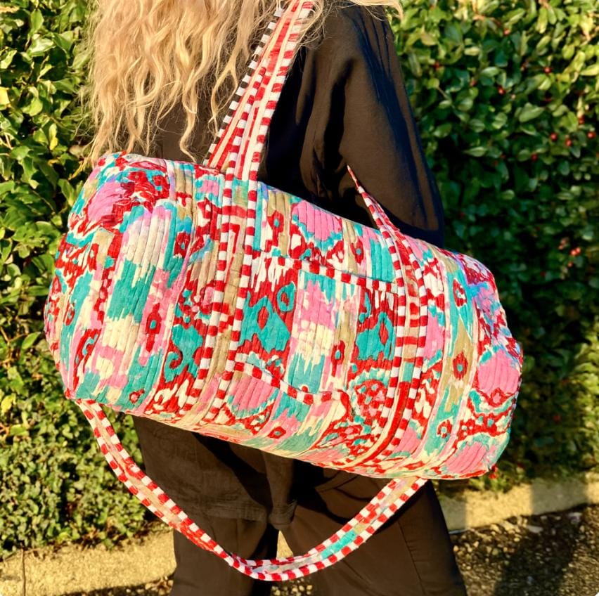 Cotton Quilted Duffle Bag - JayKayBoutiqueOnline