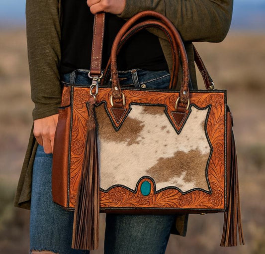 Western Style Leather Tote Bag - JayKayBoutiqueOnline