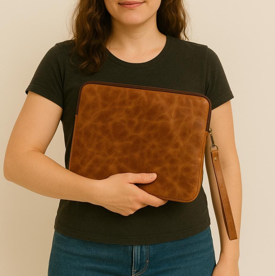 Full Grain Leather Laptop Sleeve 14inch - JayKayBoutiqueOnline