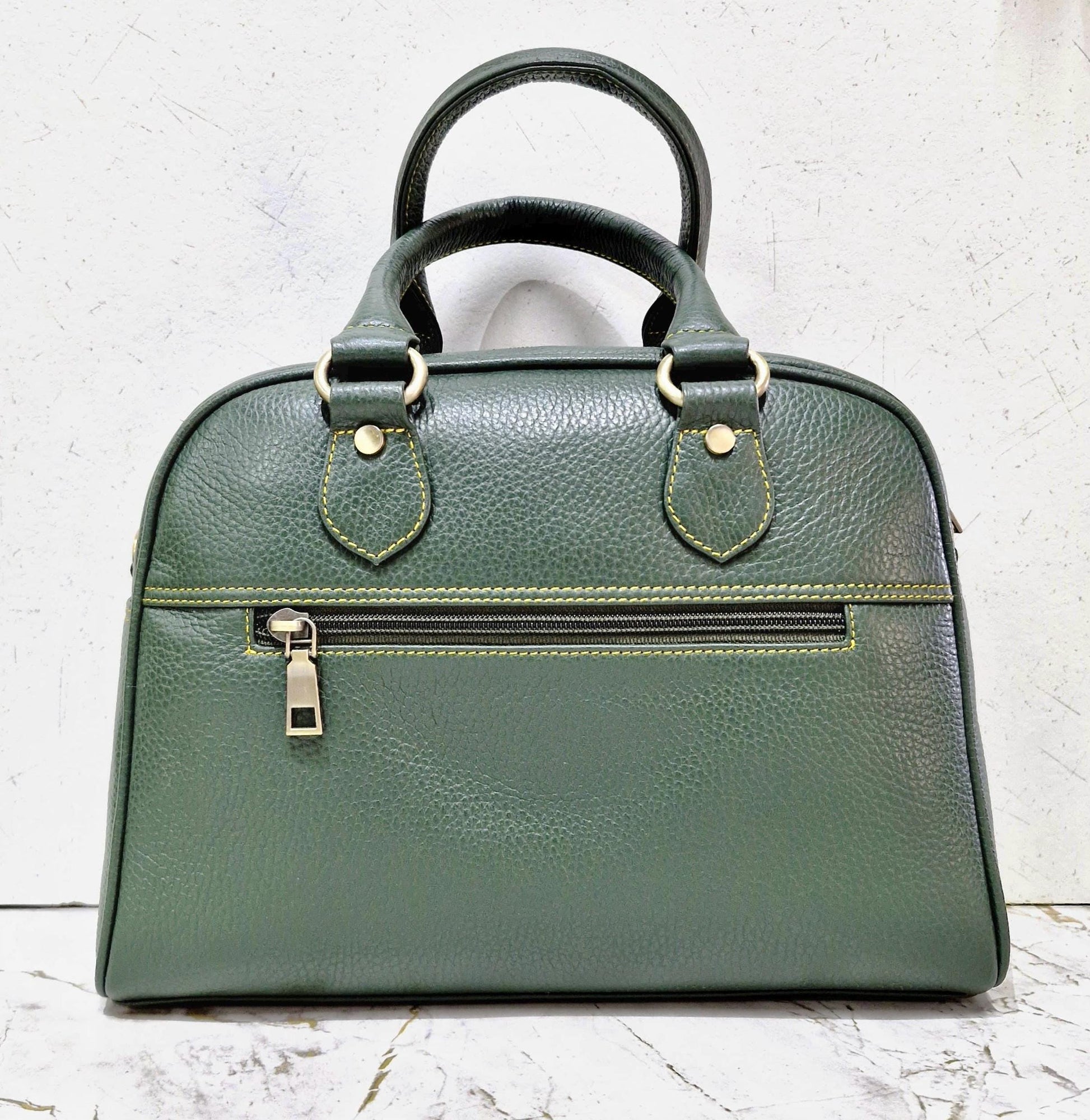 Coloured Leather Top Handle Small Handbag with shoulder strap - JayKayBoutiqueOnline