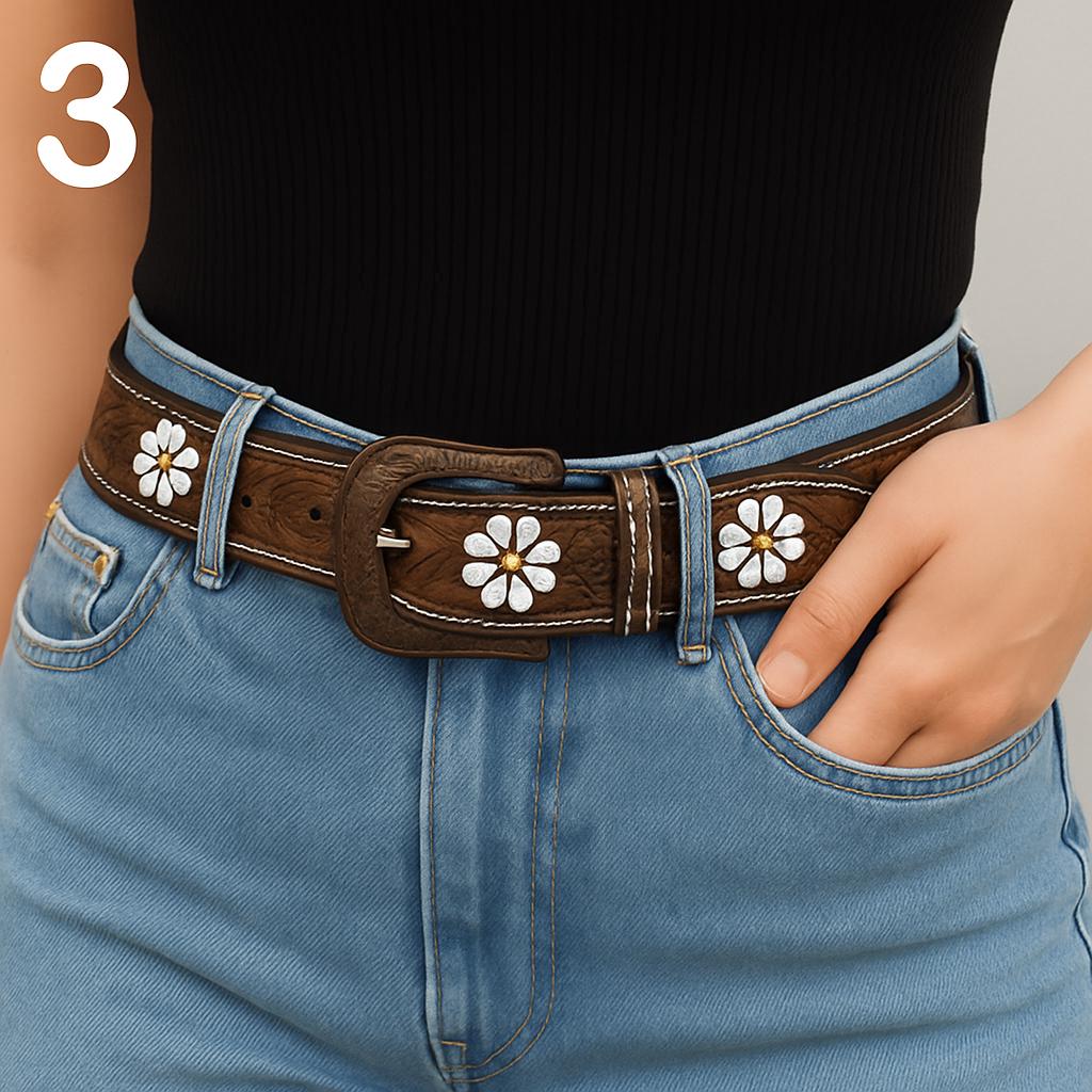 Hand Carved Leather Belt for Women and Men - JayKayBoutiqueOnline