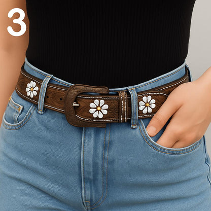 Hand Carved Leather Belt for Women and Men - JayKayBoutiqueOnline