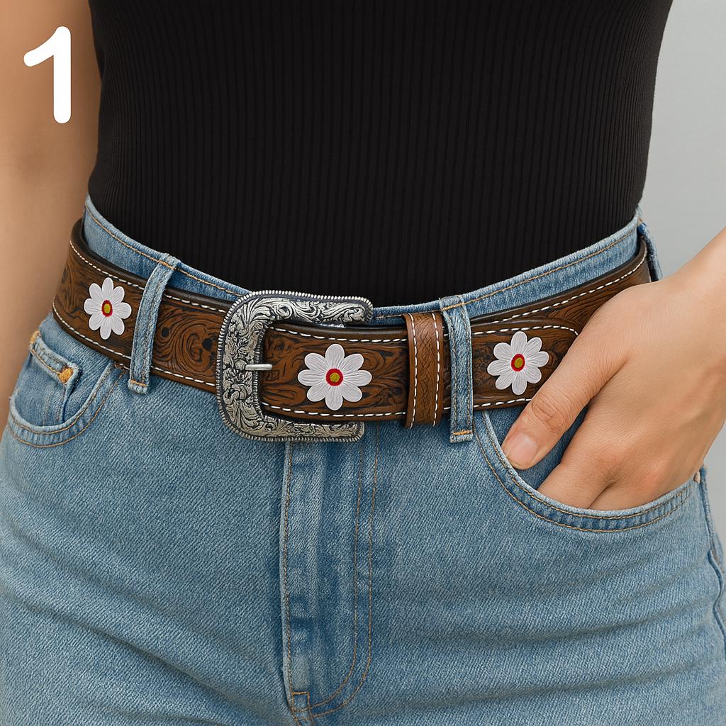 Hand Tooled Leather Belt for Women and Men - JayKayBoutiqueOnline