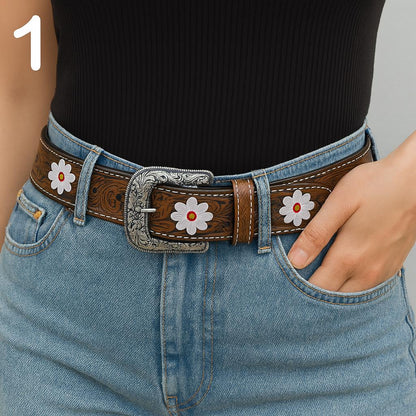Hand Tooled Leather Belt for Women and Men - JayKayBoutiqueOnline