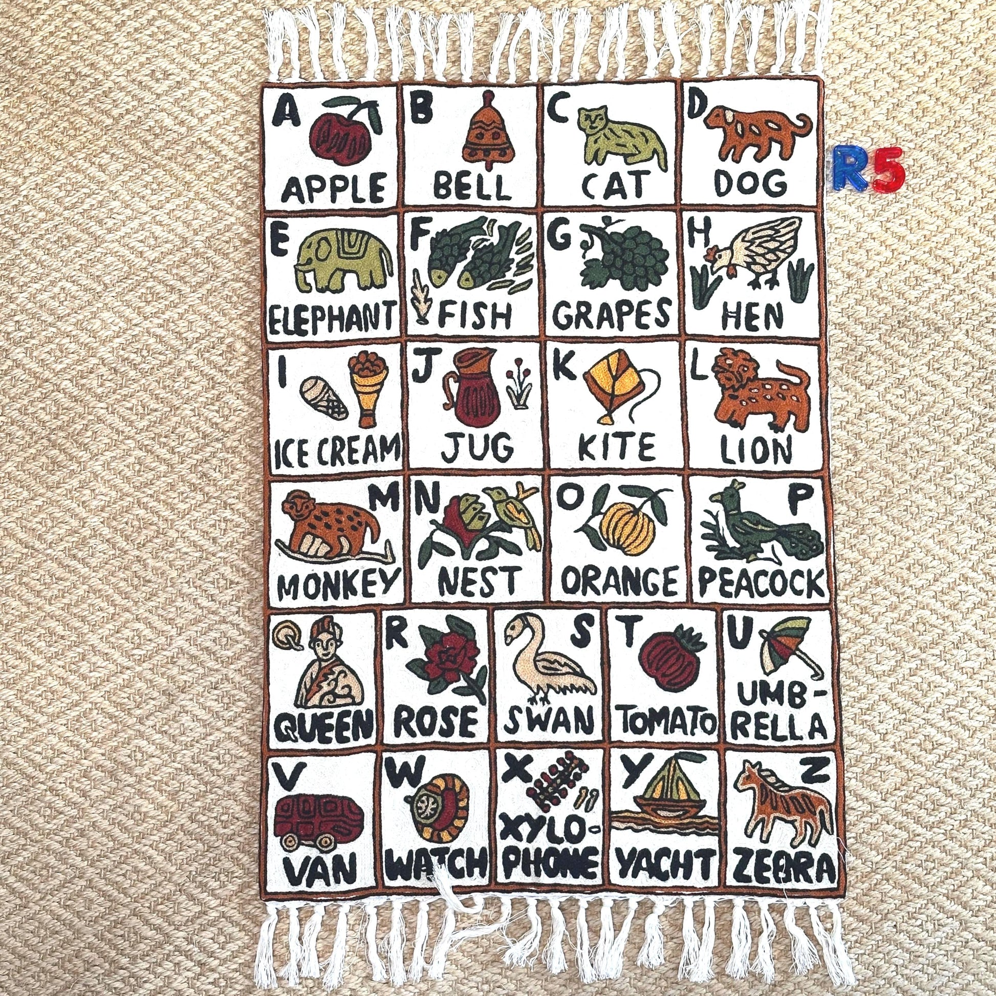 Handmade ABC Nursery Rug Tapestry - JayKayBoutiqueOnline