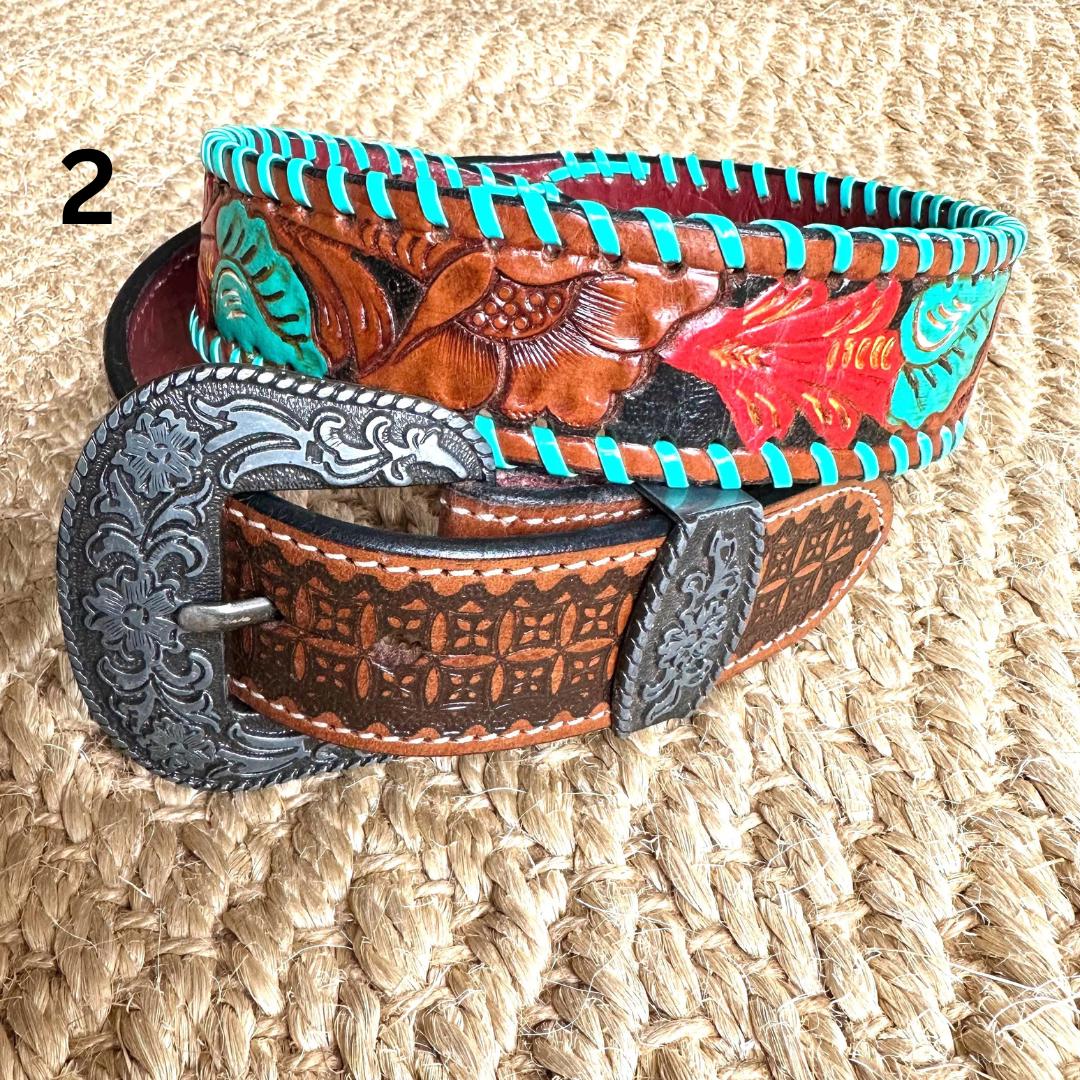 Hand Tooled Leather Belt for Women and Men - JayKayBoutiqueOnline