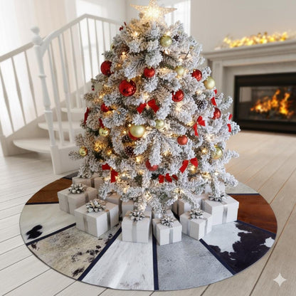 Cowhide Christmas Tree Skirt 58” - JayKayBoutiqueOnline