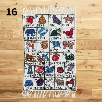 Handmade ABC Nursery Rug Tapestry - JayKayBoutiqueOnline