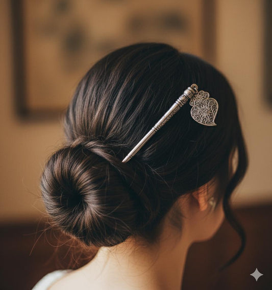 Silver Metal Hair Stick Pin - JayKayBoutiqueOnline