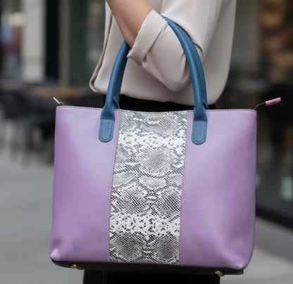 Recycled Coloured Leather Laptop Tote Bag - JayKayBoutiqueOnline