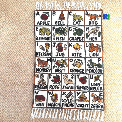 Handmade ABC Nursery Rug Tapestry - JayKayBoutiqueOnline