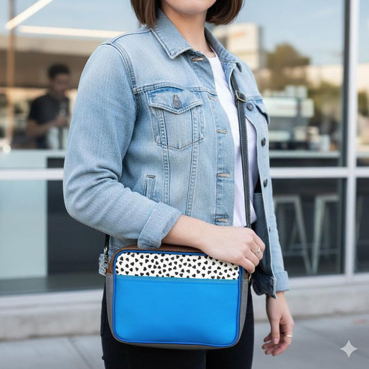 Coloured Leather Cross Bodybag with Hide Animal Print - JayKayBoutiqueOnline