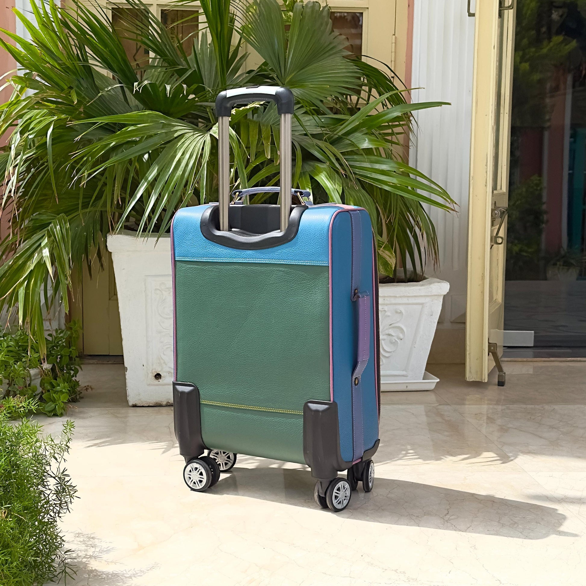 Recycled Leather Cabin Suitcase - JayKayBoutiqueOnline