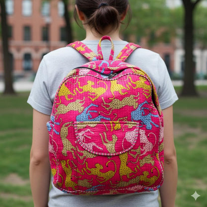 Quilted Cotton Backpack - JayKayBoutiqueOnline