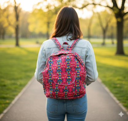 Quilted Cotton Backpack - JayKayBoutiqueOnline