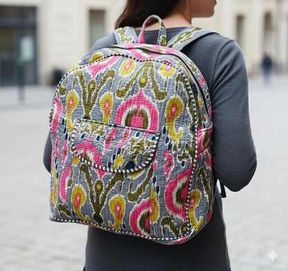 Quilted Cotton Backpack - JayKayBoutiqueOnline