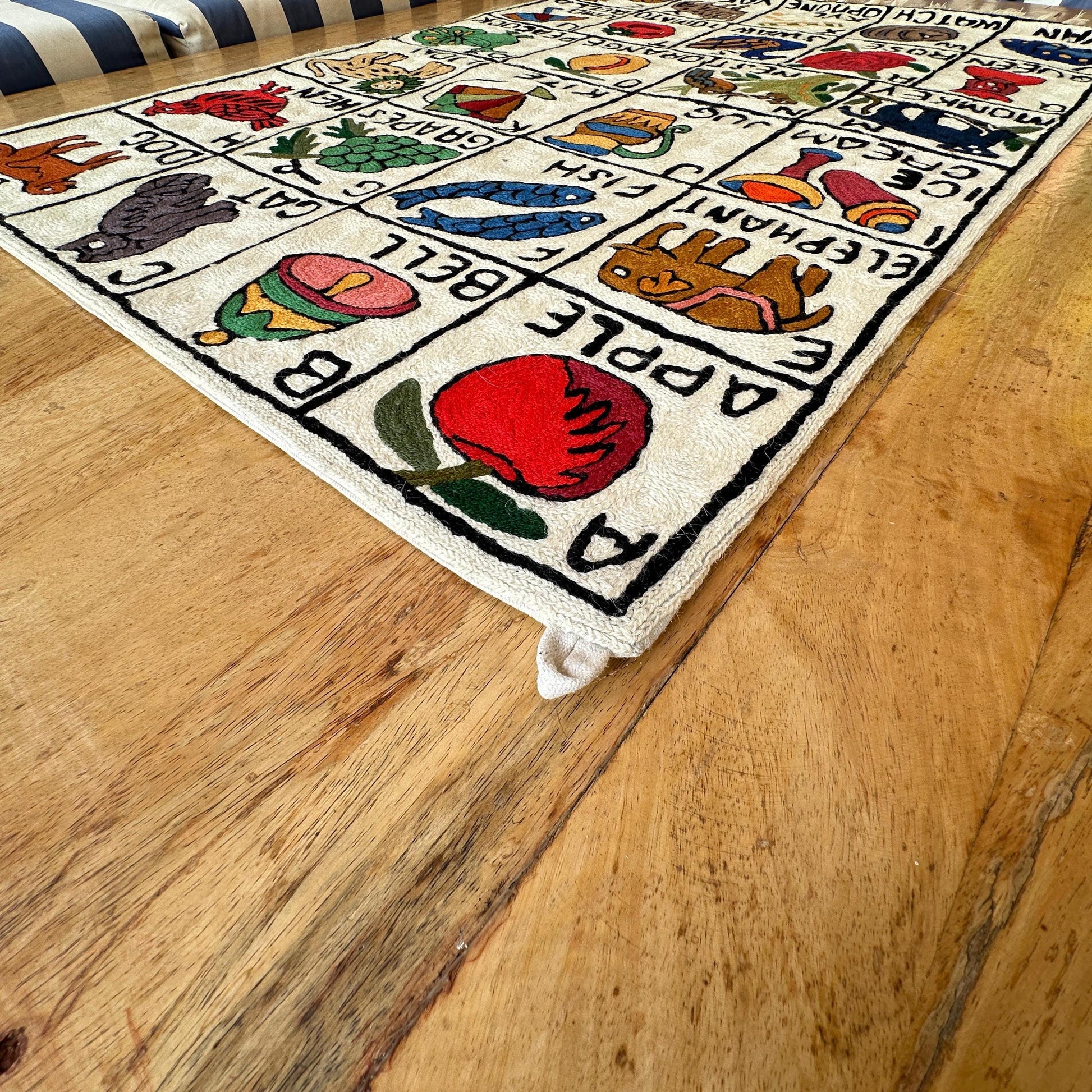 Handmade Alphabet Tapestry Wall Hanging with Animal Embroidery - JayKayBoutiqueOnline