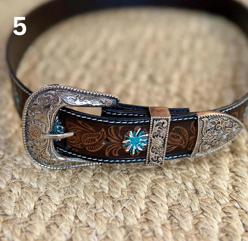 Hand Tooled Leather Belt for Women and Men - JayKayBoutiqueOnline