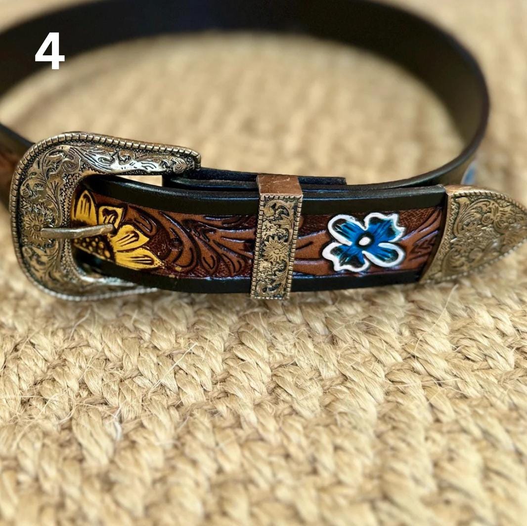 Hand Tooled Leather Belt for Women and Men - JayKayBoutiqueOnline