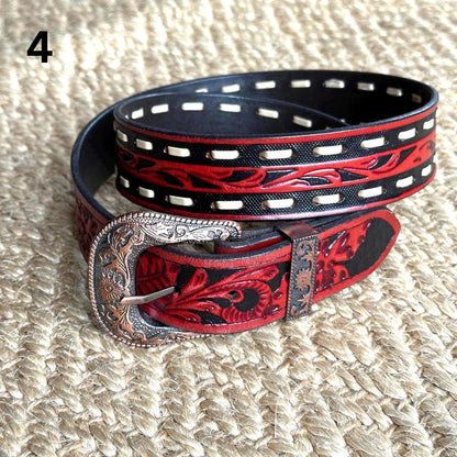 Hand Tooled Leather Belt for Women and Men - JayKayBoutiqueOnline