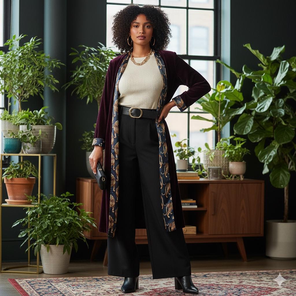 Reversible Velvet Duster Jacket with Tiger Print - JayKayBoutiqueOnline