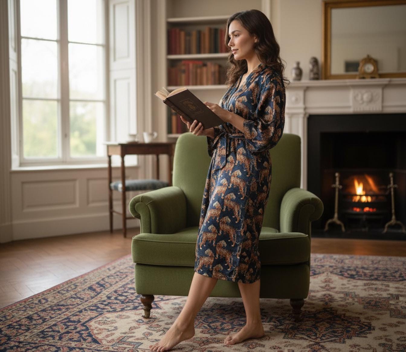 Tiger Print Satin Robe - JayKayBoutiqueOnline