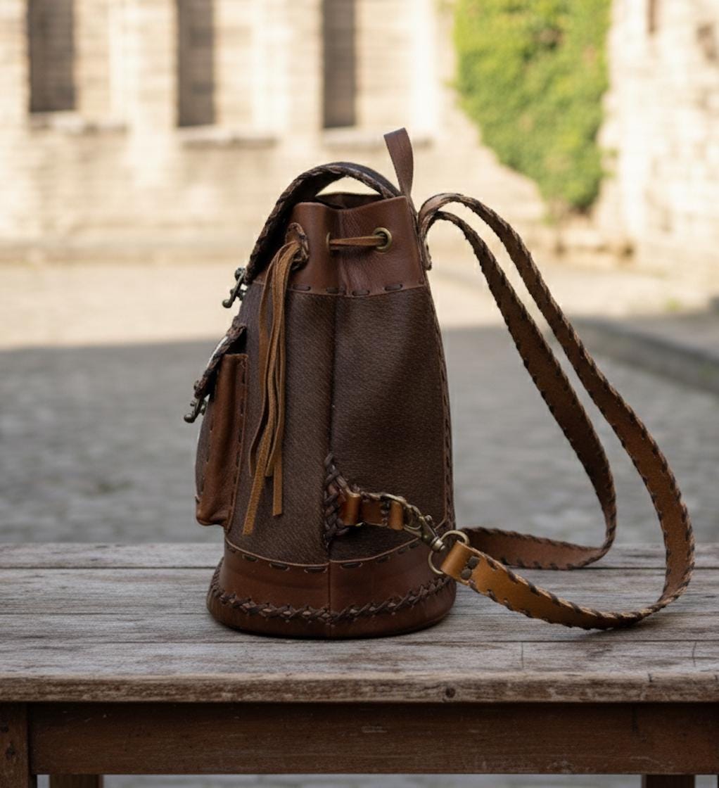 Handcrafted Leather Cowhide Backpack - JayKayBoutiqueOnline