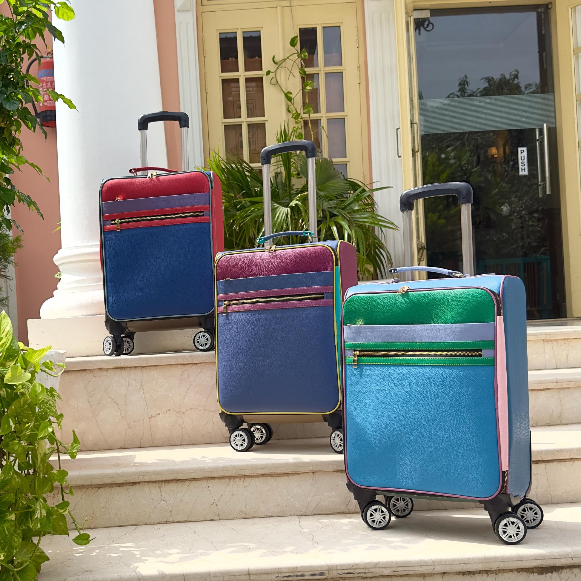 Recycled Leather Cabin Suitcase - JayKayBoutiqueOnline