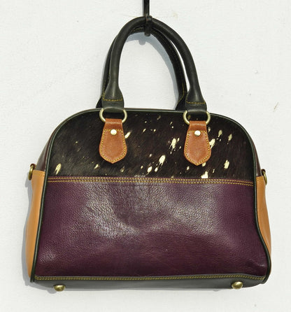 Coloured Leather Top Handle Leather Handbag: Vintage Style, Adjustable Strap - JayKayBoutiqueOnline