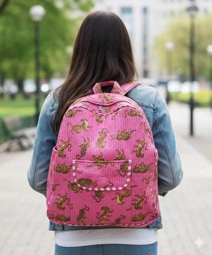 Quilted Cotton Backpack - JayKayBoutiqueOnline