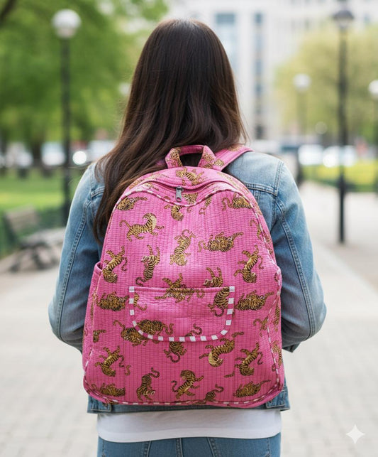 Quilted Cotton Backpack - JayKayBoutiqueOnline