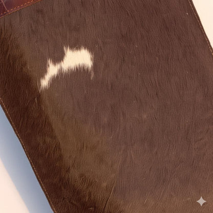 Handmade Cowhide Christmas Stockings with Leather Top: Brown or Black Cowhide, Large Christmas Stocking 50x41cm (20x16in) - JayKayBoutiqueOnline