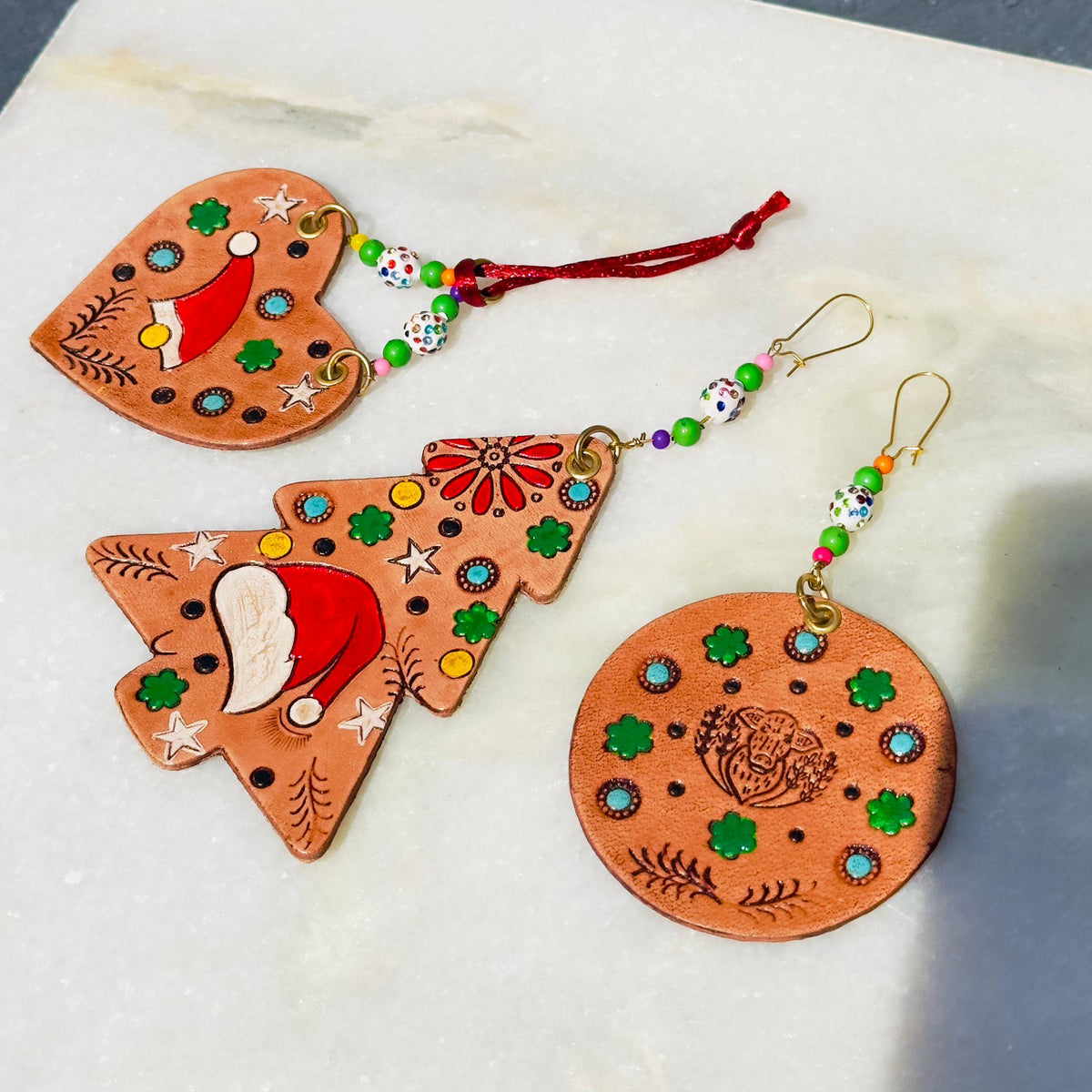 Handmade Leather Christmas Decoration - JayKayBoutiqueOnline