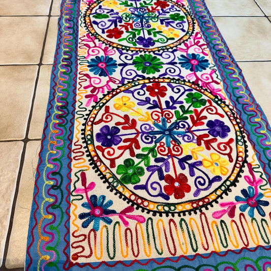 Embroidered Table Runner with Elephant or Floral Design - JayKayBoutiqueOnline