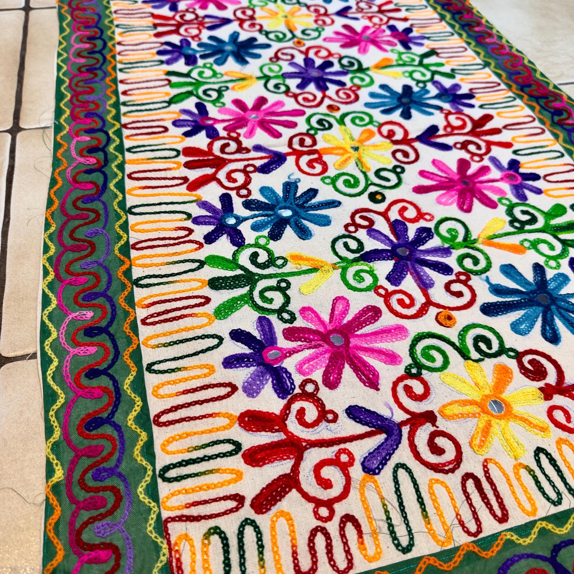 Wall Hanging Table Runner with Elephant or Floral Design - JayKayBoutiqueOnline