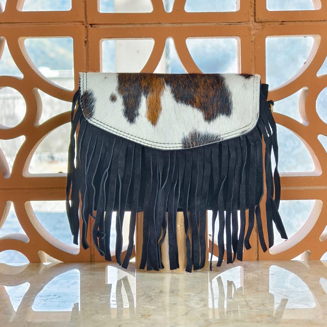 Suede Fringed Clutch Crossbody Bag with Detachable Strap - JayKayBoutiqueOnline