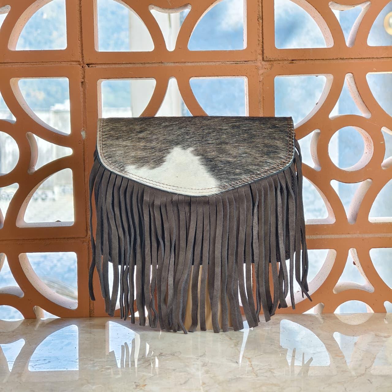 Suede Fringed Clutch Crossbody Bag with Detachable Strap - JayKayBoutiqueOnline