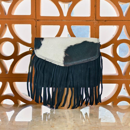Suede Fringed Clutch Crossbody Bag with Detachable Strap - JayKayBoutiqueOnline
