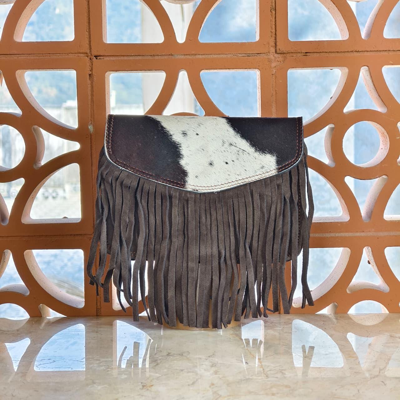 Suede Fringed Clutch Crossbody Bag with Detachable Strap - JayKayBoutiqueOnline