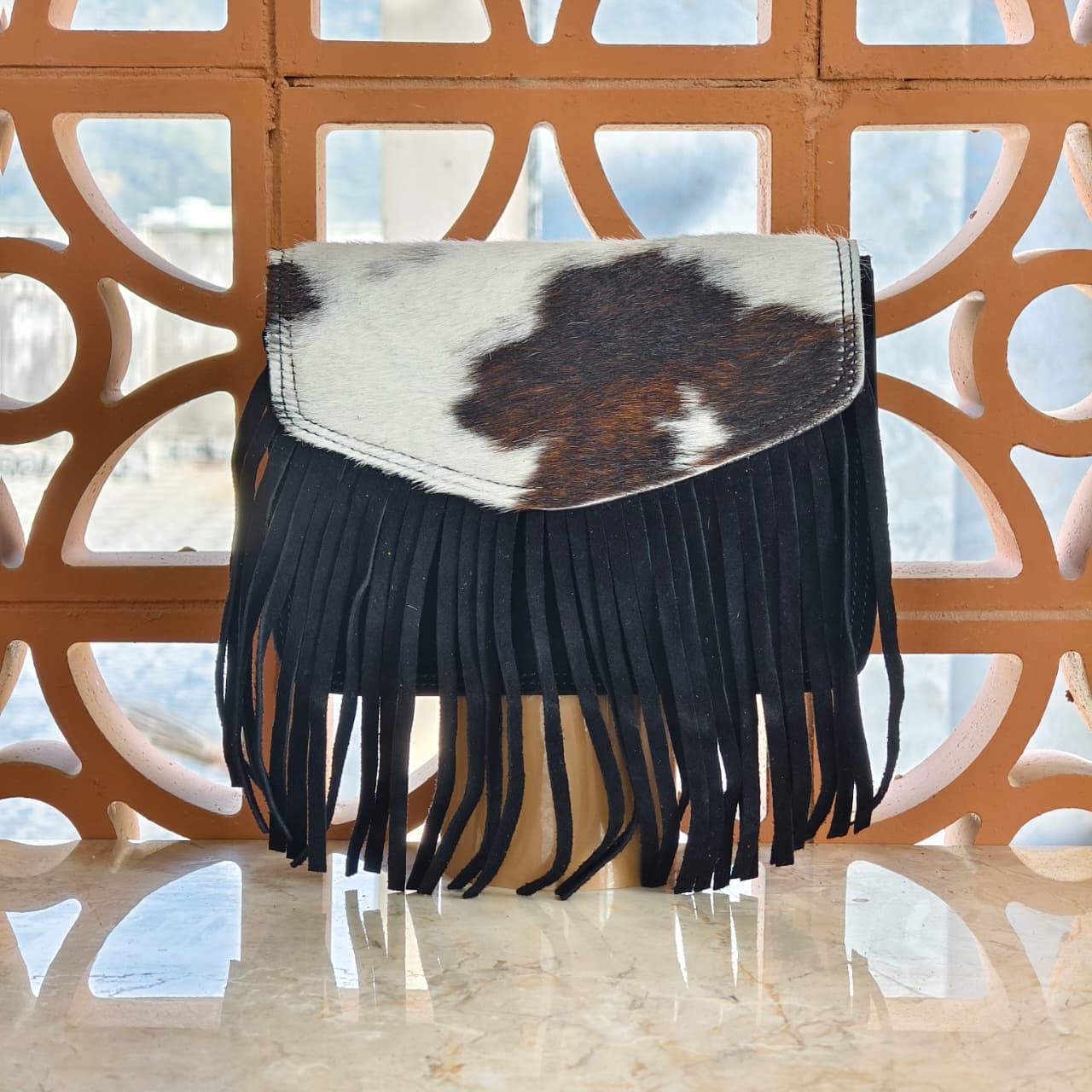 Suede Fringed Clutch Crossbody Bag with Detachable Strap - JayKayBoutiqueOnline