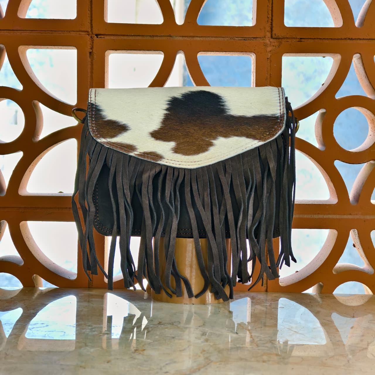 Suede Fringed Clutch Crossbody Bag with Detachable Strap - JayKayBoutiqueOnline