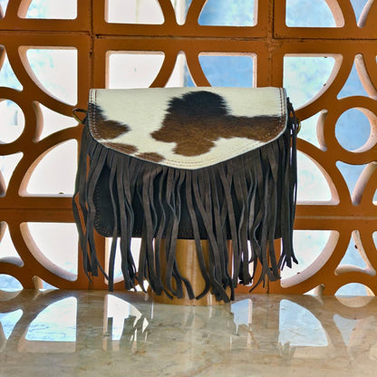 Suede Fringed Clutch Crossbody Bag with Detachable Strap - JayKayBoutiqueOnline