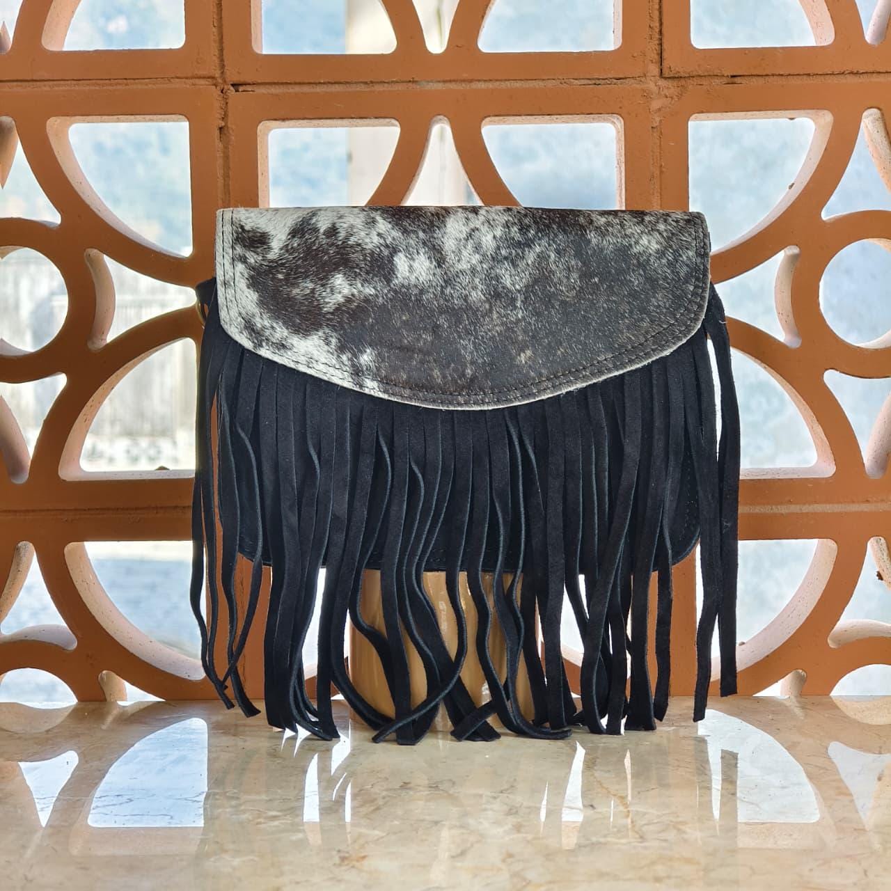Suede Fringed Clutch Crossbody Bag with Detachable Strap - JayKayBoutiqueOnline